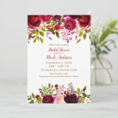 ブルガンディマルーンマルサラボルドフローラブライダルシャワー 招待状 (スタンド正面)