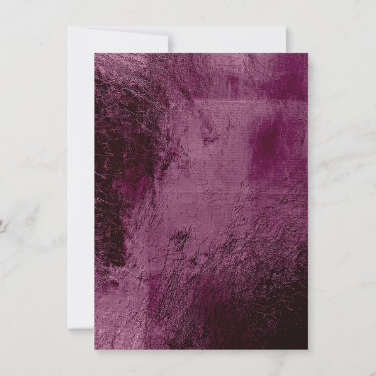 ブルガンディマルーンメイクアップホワイトグリッター16ブライダル 招待状 (裏面)