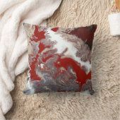 ブルガンディマルーンレッドグレー抽象芸術アートマーブル クッション (ブランケット)