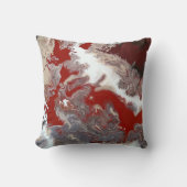 ブルガンディマルーンレッドグレー抽象芸術アートマーブル クッション (正面)