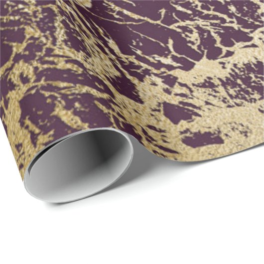 ブルガンディマルーンレッド金ゴールドグラム抽象芸術大理石 ラッピングペーパー (ロールコーナー)