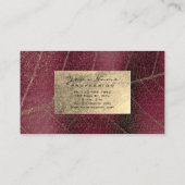 ブルガンディマルーン金ゴールドサファイアセピアフォイル植物学 名刺 (裏面)