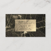 ブルガンディマルーン金ゴールドセピアマーブルフォイルボタニカル 名刺 (裏面)