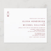 ブルガンディミニマリストモノグラム結婚式招待状 (正面)