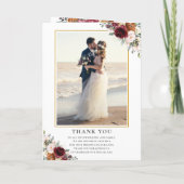 ブルガンディラスト赤面フローラ金ゴールド結婚式 プログラム (裏面)