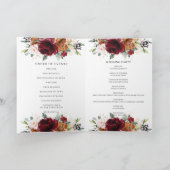 ブルガンディラスト赤面フローラ金ゴールド結婚式 プログラム (内部)