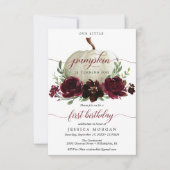 ブルガンディリトルカボプキンファースト誕生日招待状 招待状 (正面)