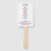 ブルガンディリーピークレストモノグラム結婚式 プログラム ハンドファン (裏面)