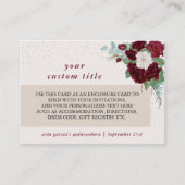 ブルガンディレッドとアイボリーバラカスタム詳細 エンクロージャーカード (正面)