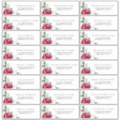 ブルガンディレッドと赤面ゲストネームズ住所 シール (正面)