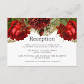 ブルガンディレッドと金ゴールドヴィンテージウェディング披露宴 エンクロージャーカード (正面)