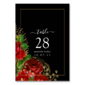 ブルガンディレッドと金ゴールドヴィンテージバラキンセアニラ テーブルナンバー (裏面)