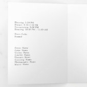 ブルガンディレッドと金ゴールドヴィンテージバラキンセアニラTr 三つ折り招待状 (内部最初)