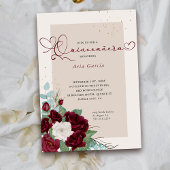 ブルガンディレッドアイボリーバラエレガントキンセアニェラ 招待状