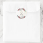 ブルガンディレッドアイボリーフローラ金ゴールドコーラル結婚ズ ラウンドシール (バッグ)