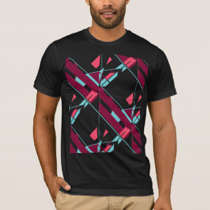 ブルガンディレッドアクアダイアゴナルサウスウエストアート抽象芸術 Tシャツ