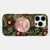 ブルガンディレッドオーキッドフローラトロピカルバラ金ゴールドグラム Case-Mate iPhoneケース (裏面 (横))