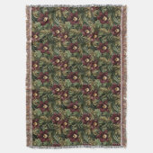 ブルガンディレッドオーキッドフローラ スローブランケット (正面縦)