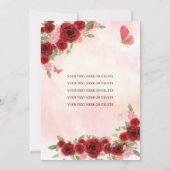 ブルガンディレッドグラム金ゴールドフローラプリンセスキンセアニラ 招待状 (裏面)