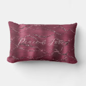 ブルガンディレッドグリジーグリッターストライプズ ランバークッション (正面)