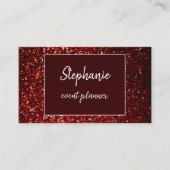 ブルガンディレッドグリッターホワイトプロフェッショナルラグジュアリー 名刺 (正面)