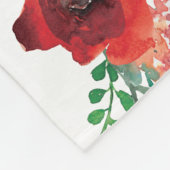 ブルガンディレッドコーラルフローラバラツインマイルストンベビー フリースブランケット (角)