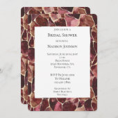 ブルガンディレッドシック抽象芸術ブライダルシャワー 招待状 (正面/裏面)