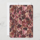 ブルガンディレッドシック抽象芸術ブライダルシャワー 招待状 (裏面)