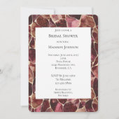 ブルガンディレッドシック抽象芸術ブライダルシャワー 招待状 (正面)