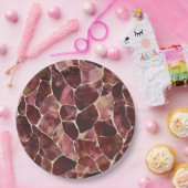 ブルガンディレッドシック抽象芸術 ペーパープレート (パーティー)