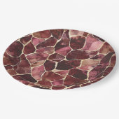 ブルガンディレッドシック抽象芸術 ペーパープレート (アングル)