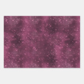 ブルガンディレッドシルバーフローラスパークルブライダルシャワー ラッピングペーパーシート (正面3)