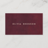 ブルガンディレッドスエードシンプルエレガント 名刺 (正面)