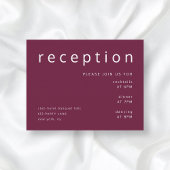 ブルガンディレッドタイポグラフィエレガントウェディング披露宴 エンクロージャーカード