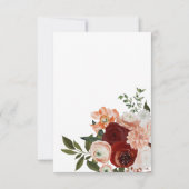 ブルガンディレッドダスティテラコッタフローラ葬儀 サンキューカード (裏面)