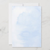 ブルガンディレッドダスティーブルーフローラ婚約パーティ 招待状 (裏面)