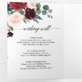 ブルガンディレッドネイビートリフォールド結婚式招待状 三つ折り案内状 (内部最初)