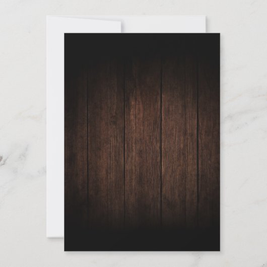 ブルガンディレッドネイビーフローラ木製婚約パーティ 招待状 (裏面)