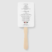 ブルガンディレッドネイビーフローラ素朴結婚式 プログラム ハンドファン (裏面)