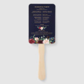 ブルガンディレッドネイビーフローラ素朴結婚式 プログラム ハンドファン (裏面)