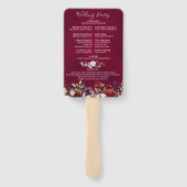 ブルガンディレッドネイビーフローラ素朴結婚式 プログラム ハンドファン (裏面)