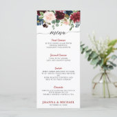 ブルガンディレッドネイビーブルーウォーター色フローラボーホ メニュー (スタンド正面)