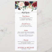 ブルガンディレッドネイビーブルーウォーター色フローラボーホ メニュー (正面)