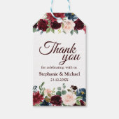 ブルガンディレッドネイビー素朴フローラボホギフトラベル ギフトタグ (正面)