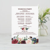 ブルガンディレッドネイビー素朴フローラボホファンバック 招待状 (スタンド正面)