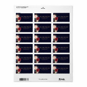 ブルガンディレッドネイビー素朴フローラボホ住所 シール (フルシート)