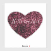 ブルガンディレッドヒョウ印刷ハート美しい引用文 シール (シート)