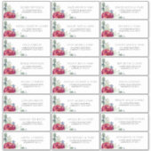 ブルガンディレッドピオニーネイビーゲストネームズ住所 シール (正面)