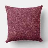 ブルガンディレッドピンクローズ金ゴールドストライプグリッター クッション (裏面)