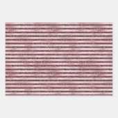 ブルガンディレッドピンクローズ金ゴールドストライプグリッター ラッピングペーパーシート (正面2)